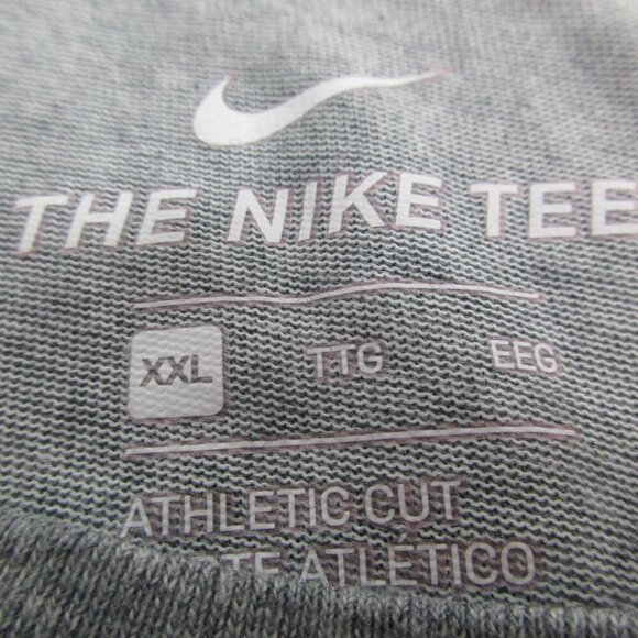 Nike Tee Shirt Mens 2XL Gray Heather Dri-Fit Swoosh Logo Long Sleeve Crew Neck - Picture 3 of 8